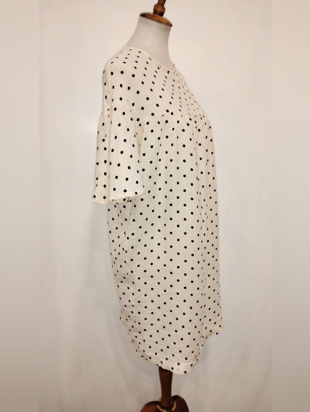 LE STREGHE POLKA DOT LINEN DRESS